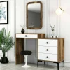 Consolle Namtheun, 124x40h85 cm, Noce e Bianco<Dmora Best