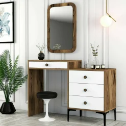 Consolle Namtheun, 124x40h85 cm, Noce e Bianco<Dmora Best