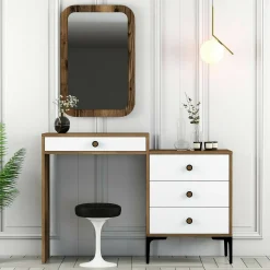 Consolle Namtheun, 124x40h85 cm, Noce e Bianco<Dmora Best