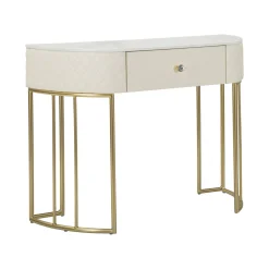 Consolle Niccolo, 100x40 h75 cm, Bianco e Oro<Dmora Store