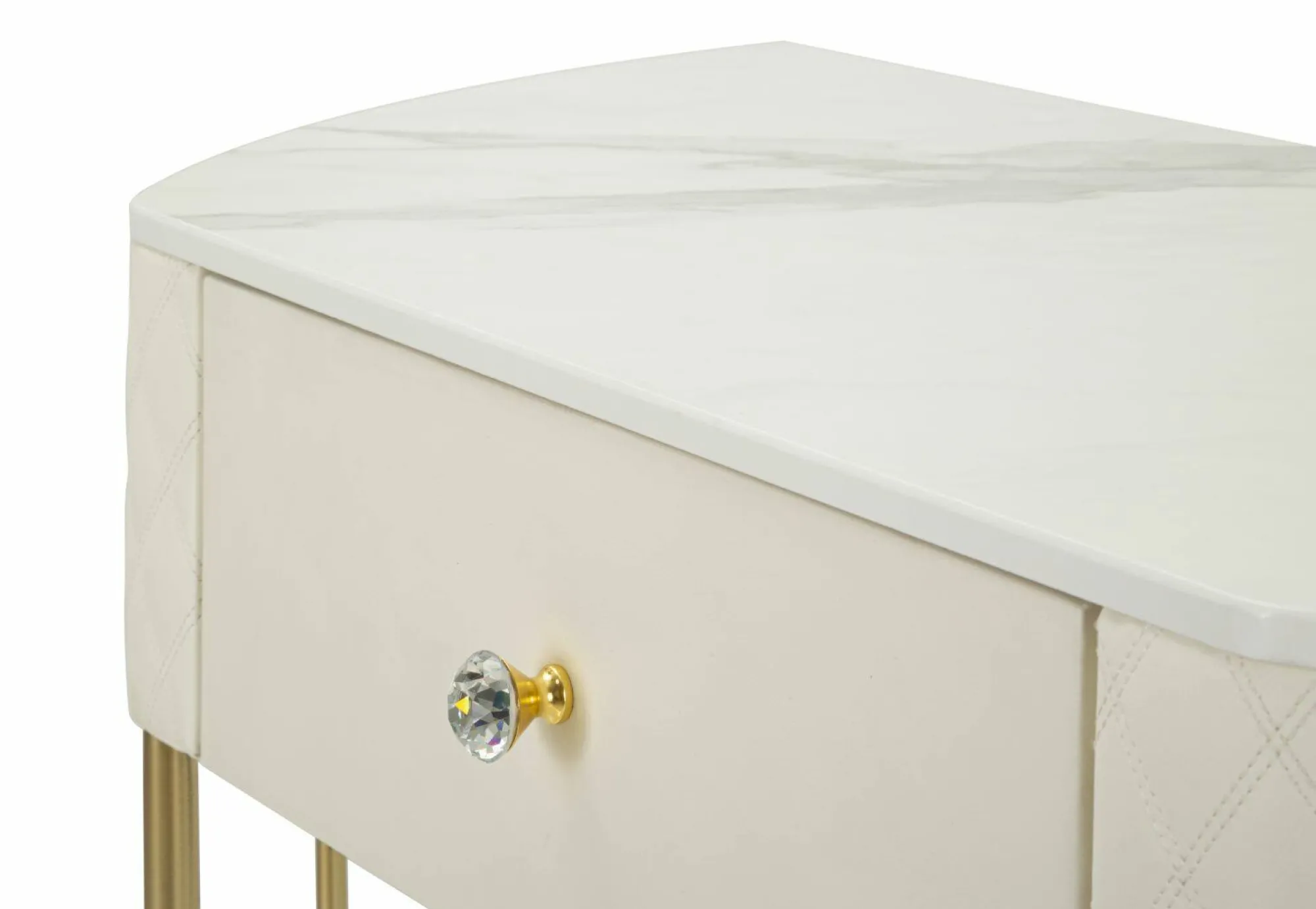 Consolle Niccolo, 100x40 h75 cm, Bianco e Oro<Dmora Store