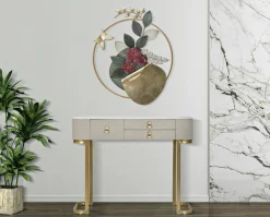 Consolle Ronda, Crema e Oro, 100x40 h80 cm<Dmora Best Sale