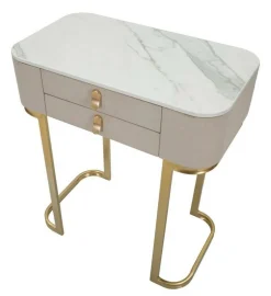 Consolle Ronda, Crema e Oro, 70x40 h80 cm<Dmora Hot