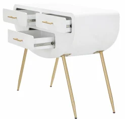 Consolle Tomato, 110x40 h80 cm, Bianco e Oro<Dmora New