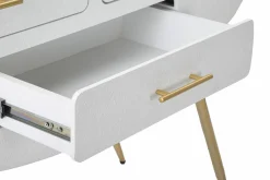 Consolle Tomato, 110x40 h80 cm, Bianco e Oro<Dmora New