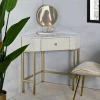 Consolle Viscardo, 85x60 h77 cm, Bianco e Oro<Dmora Best