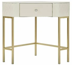 Consolle Viscardo, 85x60 h77 cm, Bianco e Oro<Dmora Best