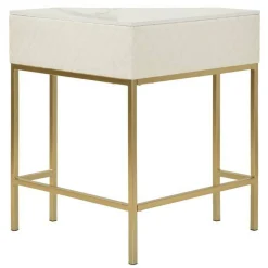 Consolle Viscardo, 85x60 h77 cm, Bianco e Oro<Dmora Best