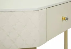 Consolle Viscardo, 85x60 h77 cm, Bianco e Oro<Dmora Best