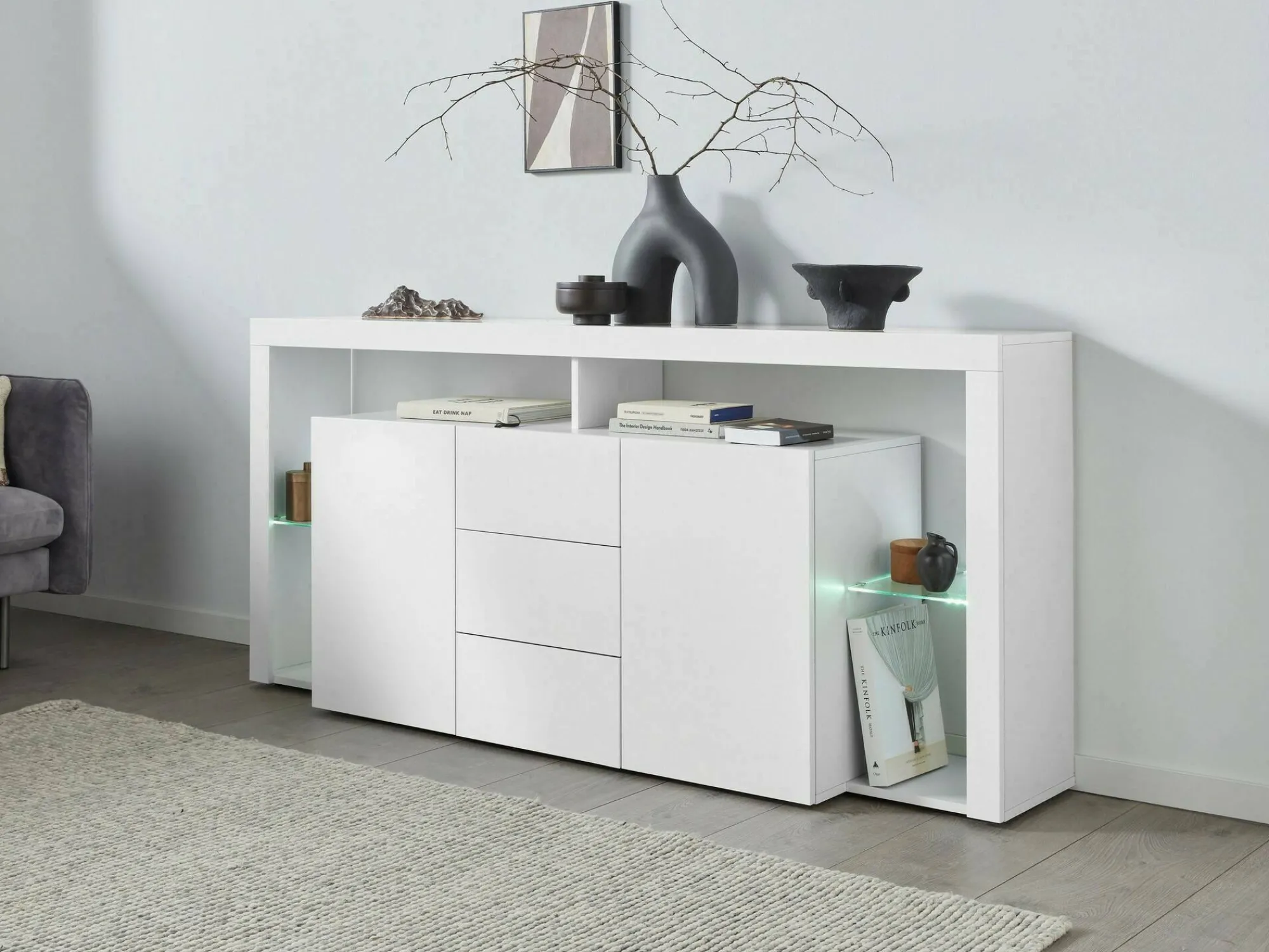 Credenza Aba, 180x40h80 cm, lucido<Dmora Best