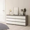 Credenza Abacadabra, 50x154 h70 cm, Cemento e Bianco<Dmora New