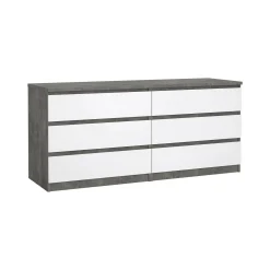 Credenza Abacadabra, 50x154 h70 cm, Cemento e Bianco<Dmora New
