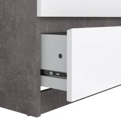 Credenza Abacadabra, 50x154 h70 cm, Cemento e Bianco<Dmora New