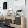 Credenza Abib, 151x41h80 cm, Rovere e Ossido<Dmora Discount