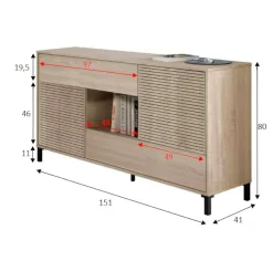 Credenza Abib, 151x41h80 cm,<Dmora Fashion