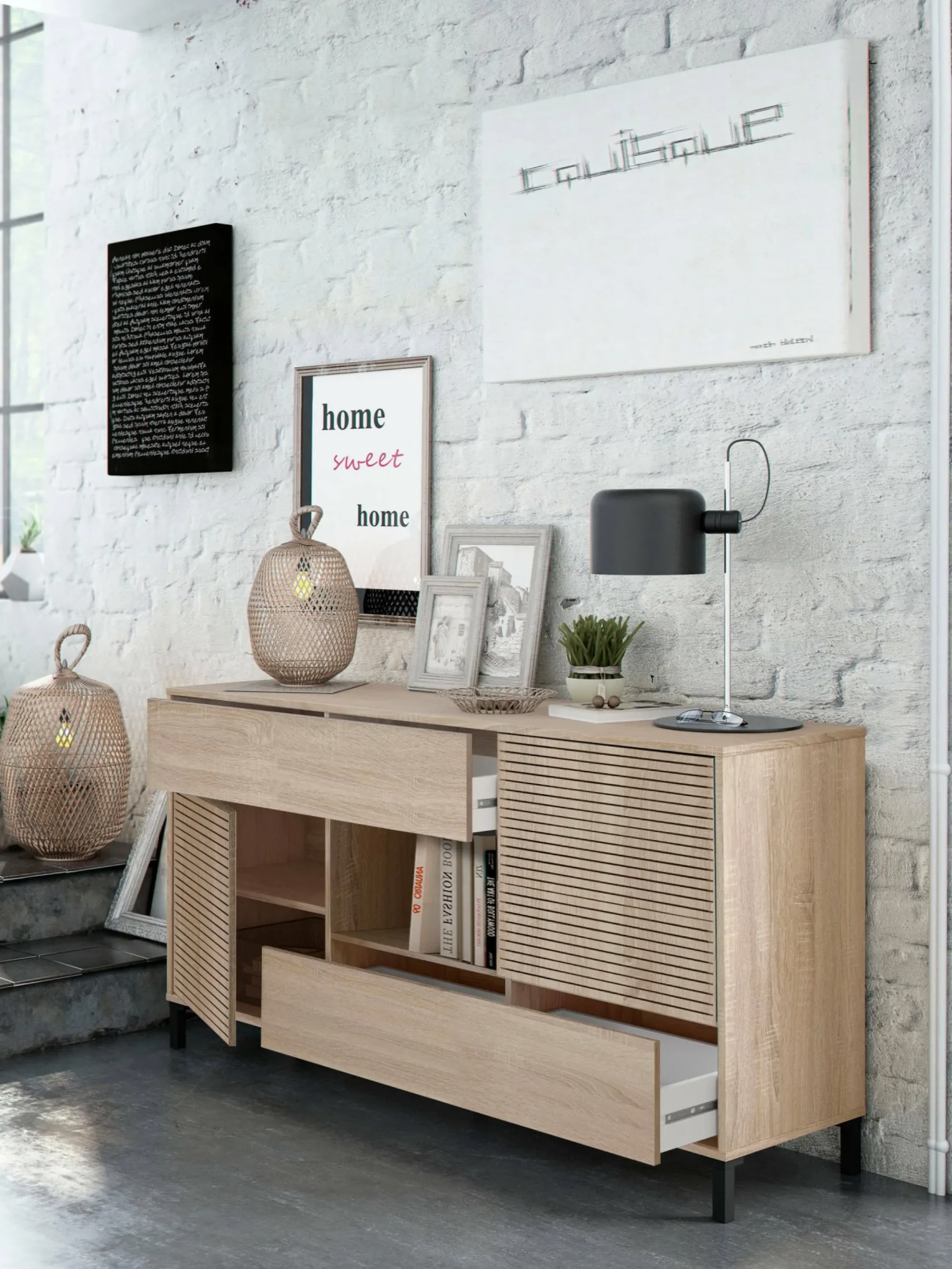 Credenza Abib, 151x41h80 cm,<Dmora Fashion