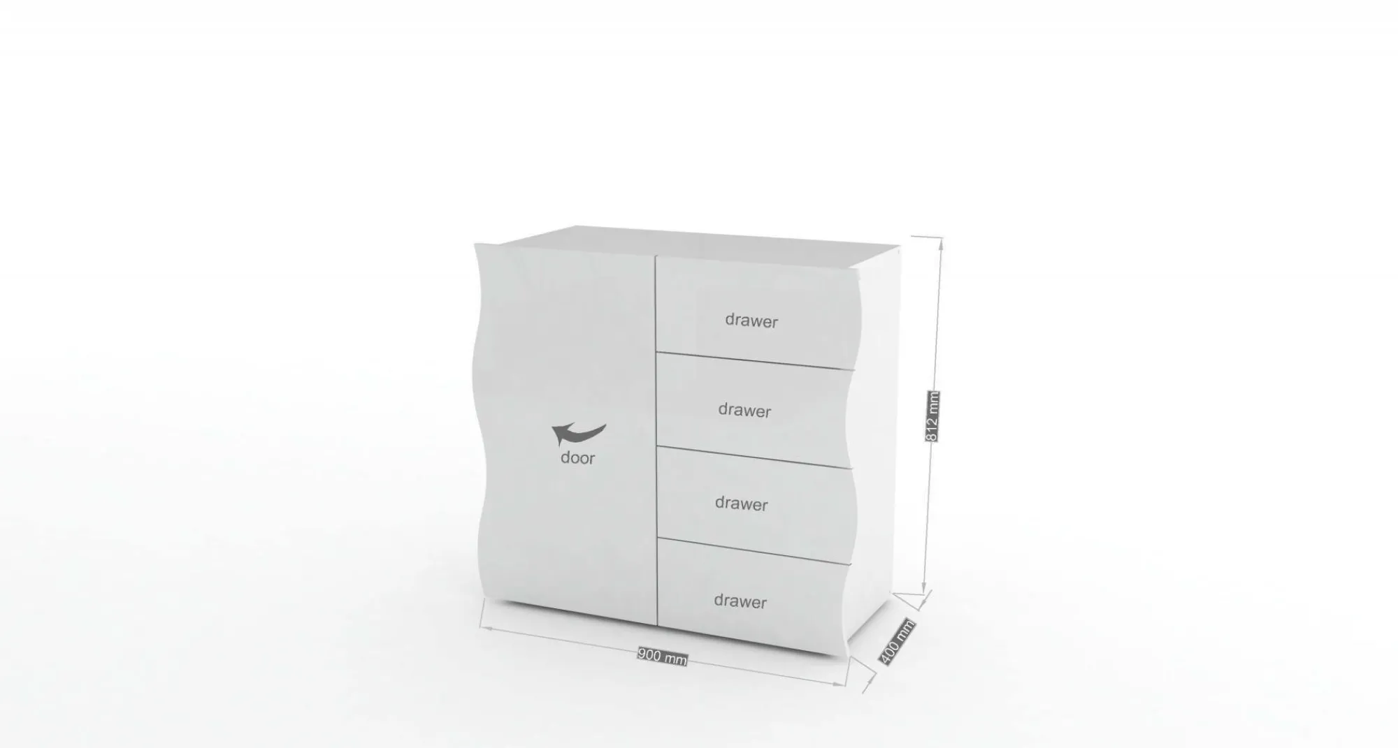 Credenza Abig, cm 90x40h81,<Dmora New