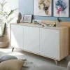 Credenza Acrolorum, 154x40h75 cm, Rovere e Bianco<Dmora Sale