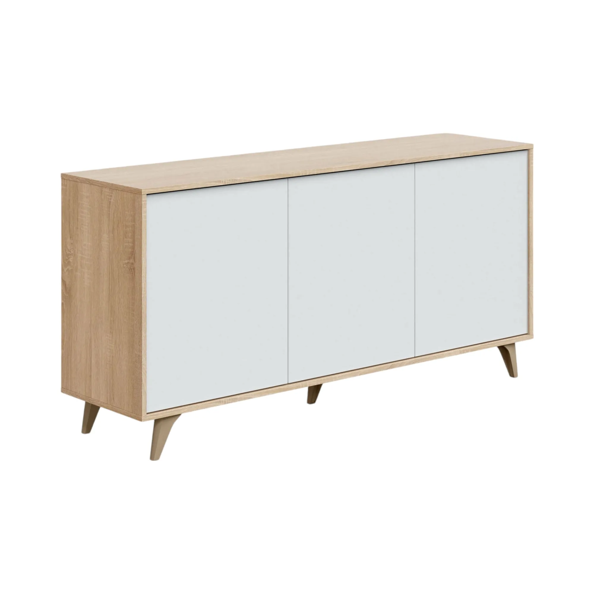 Credenza Acrolorum, 154x40h75 cm, Rovere e Bianco<Dmora Sale