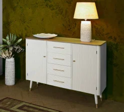 Credenza Acute, 117x37 h90 cm, Bianco e Marrone<Dmora Best Sale