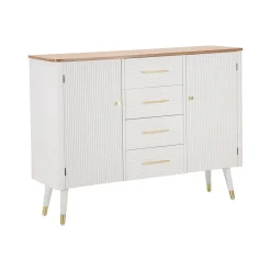 Credenza Acute, 117x37 h90 cm, Bianco e Marrone<Dmora Best Sale