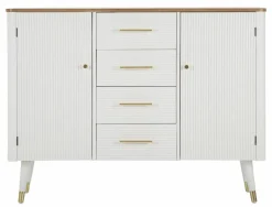 Credenza Acute, 117x37 h90 cm, Bianco e Marrone<Dmora Best Sale