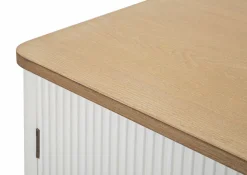 Credenza Acute, 117x37 h90 cm, Bianco e Marrone<Dmora Best Sale