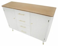 Credenza Acute, 117x37 h90 cm, Bianco e Marrone<Dmora Best Sale