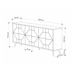 Credenza Africo, 184x35h77 cm,<Dmora Best