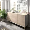 Credenza Afrodite, 155x43h75 cm, Rovere e Bianco<Dmora New