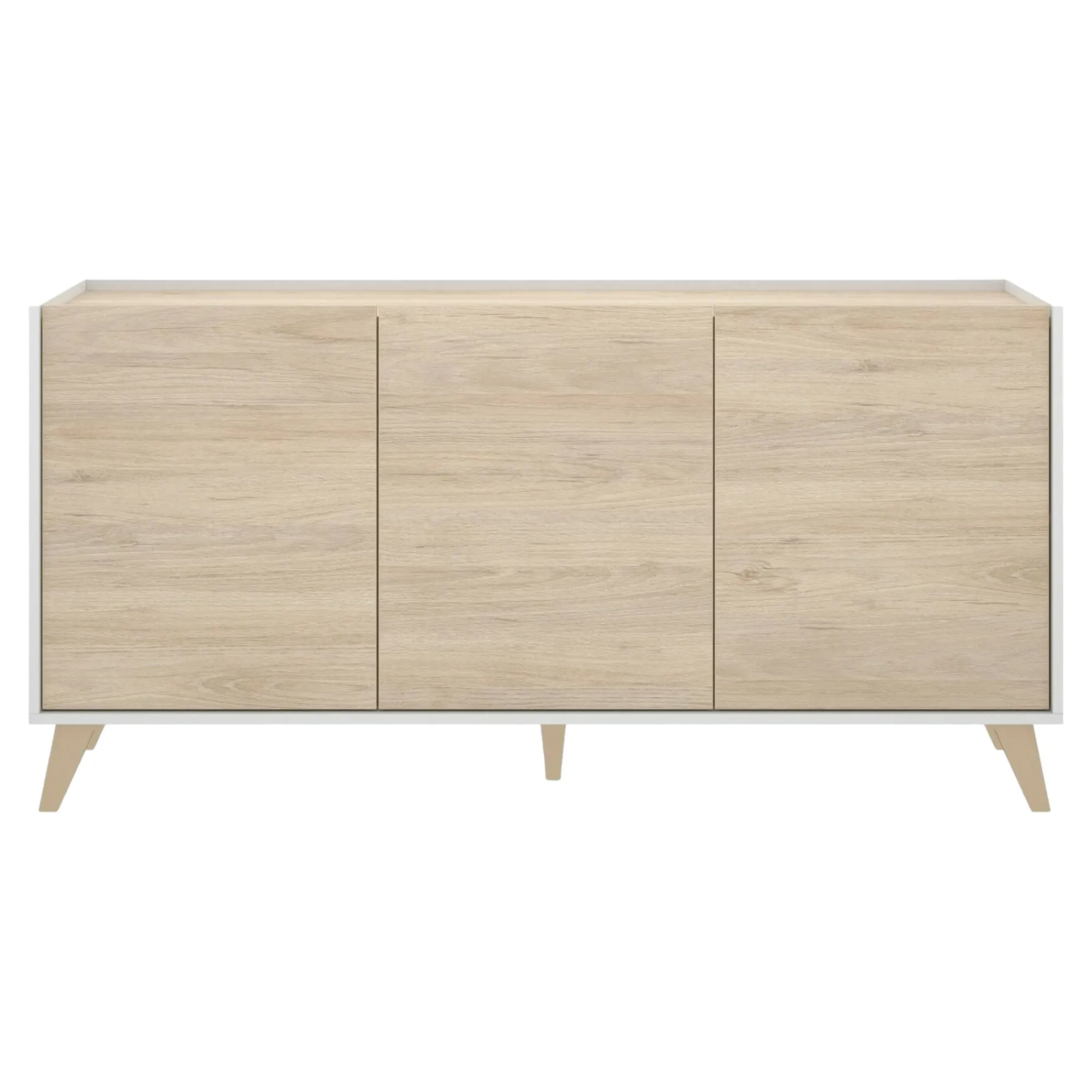Credenza Afrodite, 155x43h75 cm, Rovere e Bianco<Dmora New