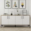 Credenza Agape, 180x35h78 cm, Noce e Bianco<Dmora Clearance