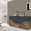 Credenza Agis, cm 159x43h86, Ardesia e Acero<Dmora Flash Sale
