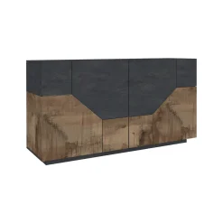 Credenza Agis, cm 159x43h86, Ardesia e Acero<Dmora Flash Sale