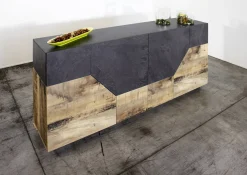 Credenza Agis, cm 159x43h86, Ardesia e Acero<Dmora Flash Sale
