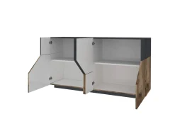 Credenza Agis, cm 159x43h86, Ardesia e Acero<Dmora Flash Sale