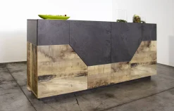 Credenza Agis, cm 159x43h86, Ardesia e Acero<Dmora Flash Sale