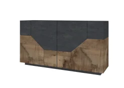 Credenza Agis, cm 159x43h86, Ardesia e Acero<Dmora Flash Sale
