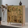 Credenza Agyemang, 95x36 h111 cm, Quercia e Multicolore<Dmora Cheap