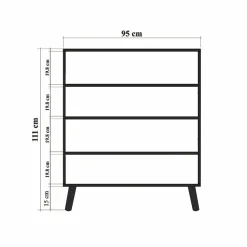 Credenza Agyemang, 95x36 h111 cm, Quercia e Verde<Dmora Best Sale