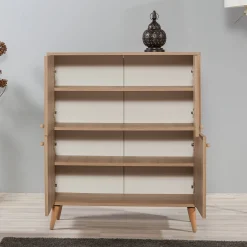 Credenza Agyemang, 95x36 h111 cm, Quercia e Multicolore<Dmora Cheap