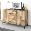 Credenza Albatross, cm 120x40h82, Ardesia e Acero<Dmora New