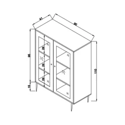 Credenza Albiano, 90x40h110 cm,<Dmora Best