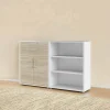 Credenza Albinea, 178x40 h113 cm, Bianco e Quercia<Dmora Cheap