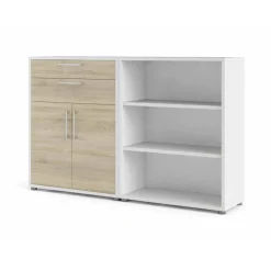 Credenza Albinea, 178x40 h113 cm, Bianco e Quercia<Dmora Cheap