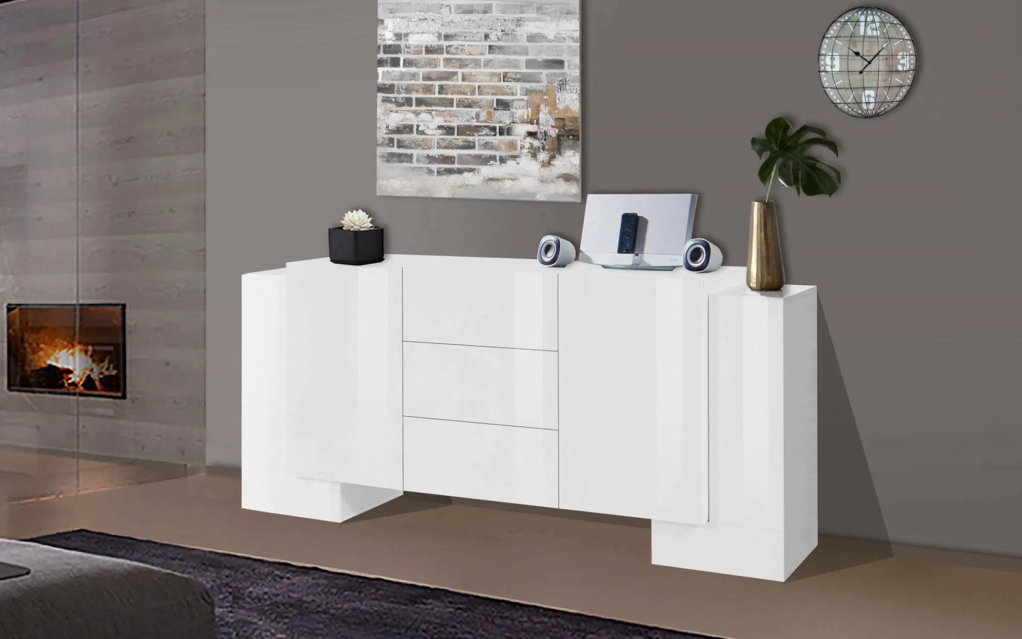 Credenza Alchemy, cm 210x45h85,<Dmora Outlet