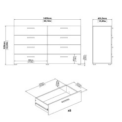 Credenza Aligon, 40x140 h82 cm,<Dmora Store