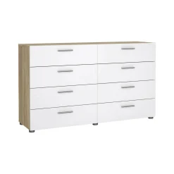 Credenza Aligon, 140x40 h83 cm, Quercia e Bianco<Dmora Outlet