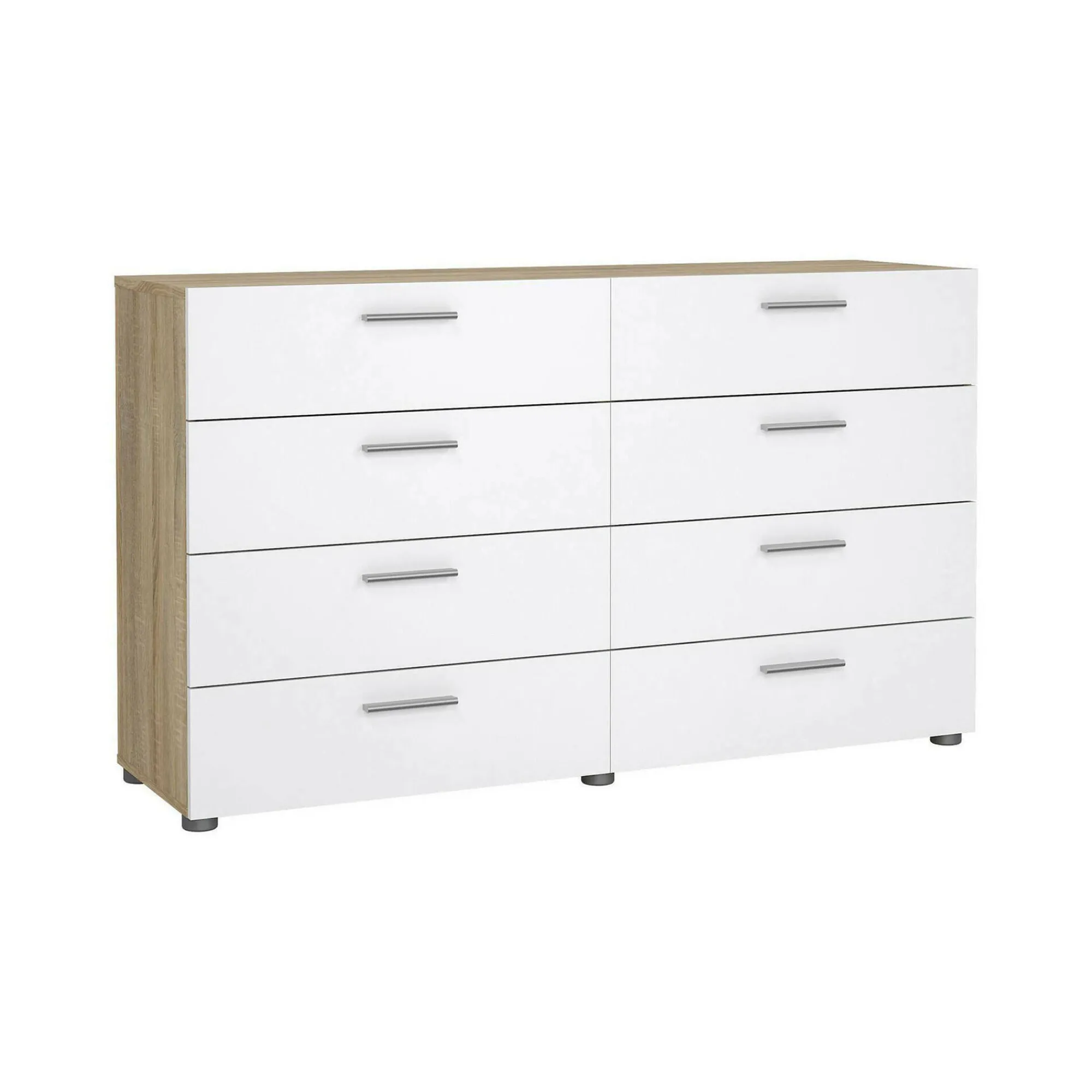 Credenza Aligon, 140x40 h83 cm, Quercia e Bianco<Dmora Outlet