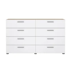 Credenza Aligon, 140x40 h83 cm, Quercia e Bianco<Dmora Outlet